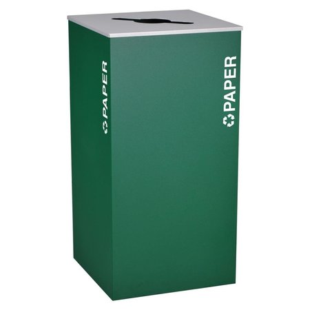 EX-CELL KAISER Ex-Cell Kaiser RC-KD36-P EGX 36 Gallon Square Paper Recycling Receptacle; Emerald Texture RC-KD36-P EGX